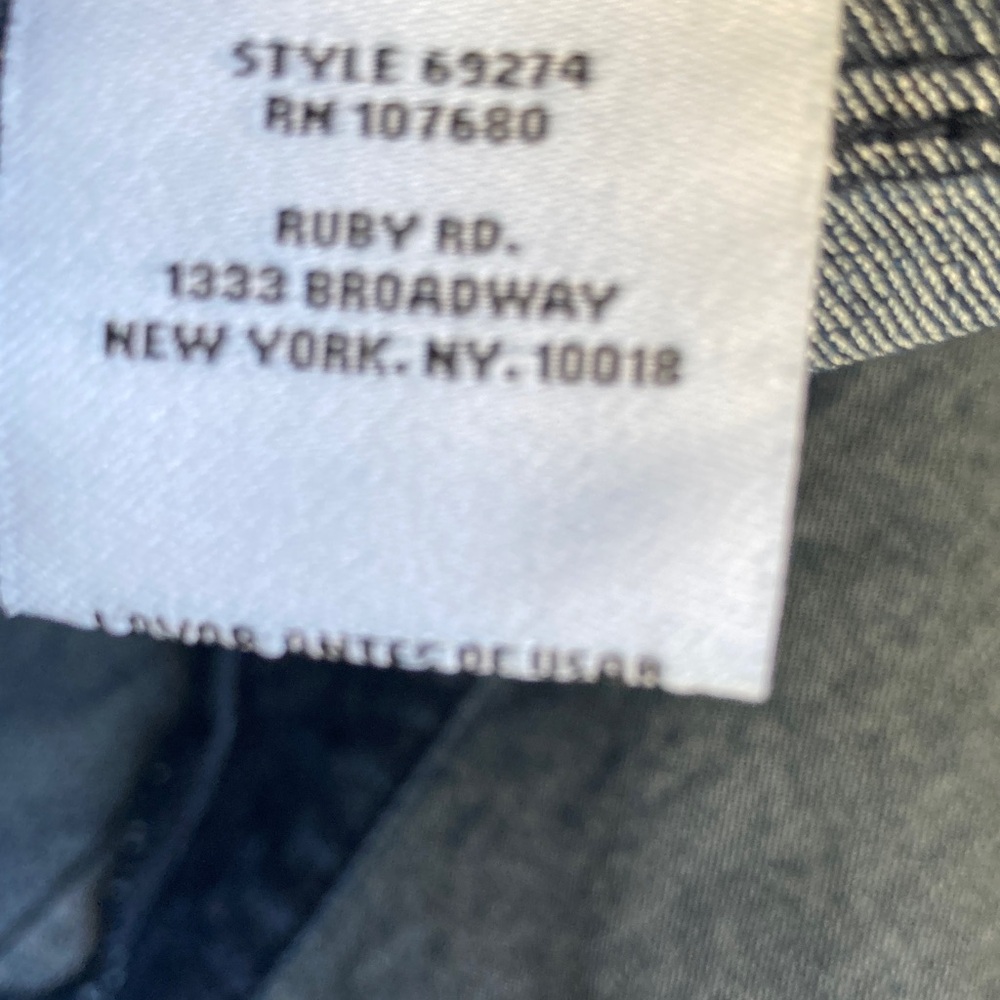 Ruby Rd. Jean Short pull on indigo denim with slimming contour waistband 24W - Picture 15 of 16